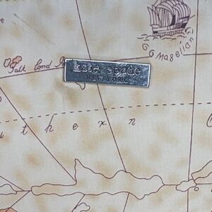 Kate Spade Cream and Tan Map Print Fabric